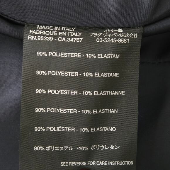 Prada Gabardine Tecno Stretch A-Line Skirt Navy Size 48 Italy Luxury Staple - Picture 9 of 15